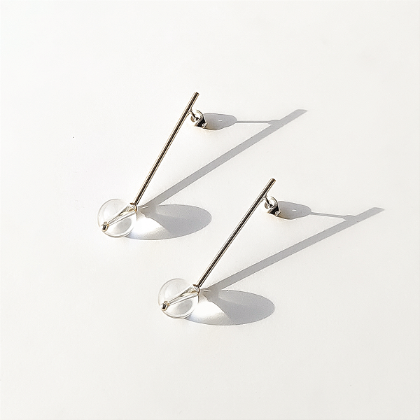 Brinco Slim - Aço inoxidável - Cristal Natural Premium