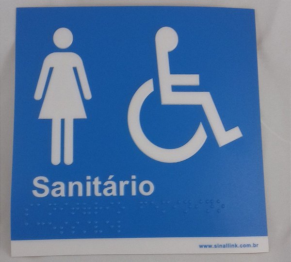 Placa Sanitário Feminino Acessível - Braille