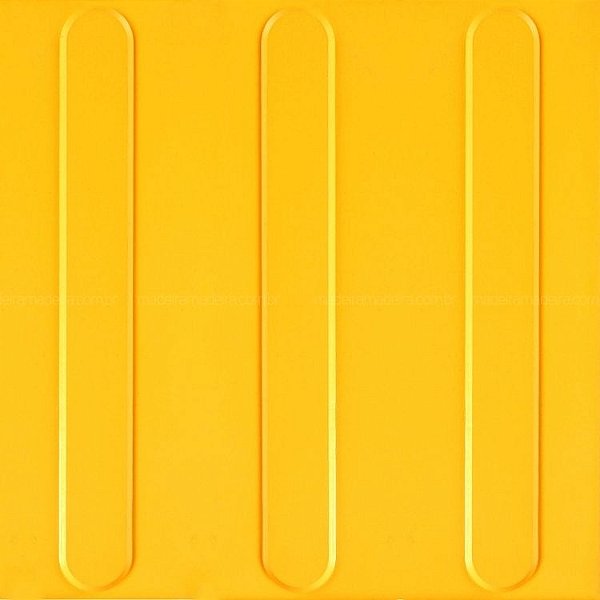 Piso Tátil Direcional 5mm x 25cm x 25cm (kit com 5 peças) Amarelo