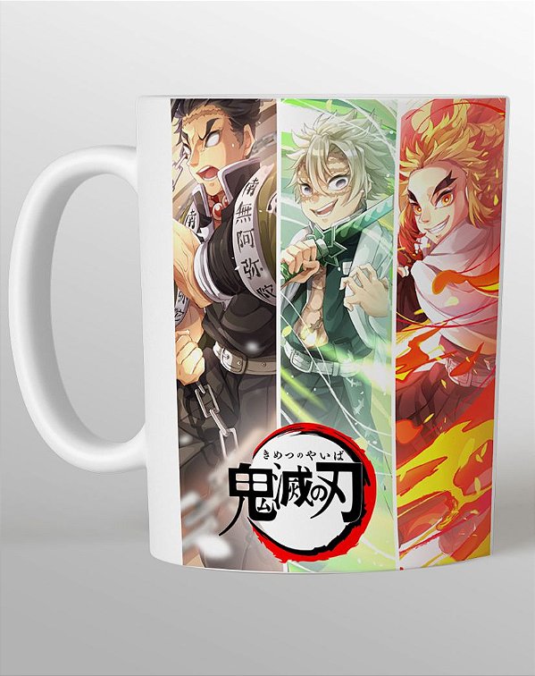 caneca demon slayer, caneca tanjiro, kimetsu no yaiba - Gato Mestre