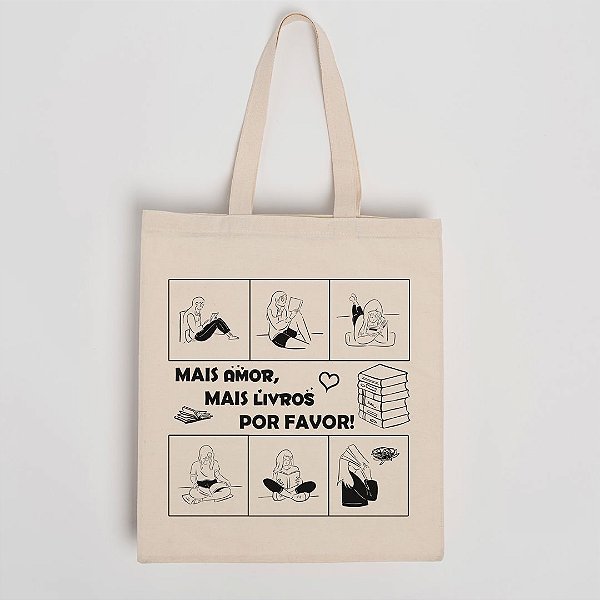 Eco bag 30x40 cm-- Mais amor, mais livros por favor