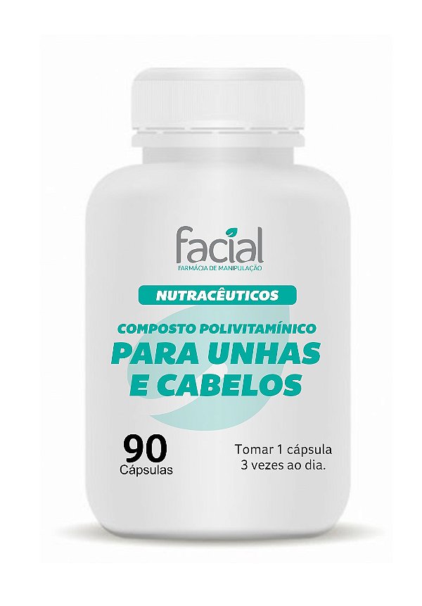 Composto Polivitamínico para Unhas e Cabelos 90 Cápsulas