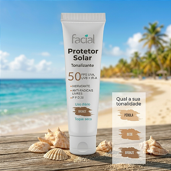 Protetor Solar Fps 50 com Tonalidade 30g - Toque seco