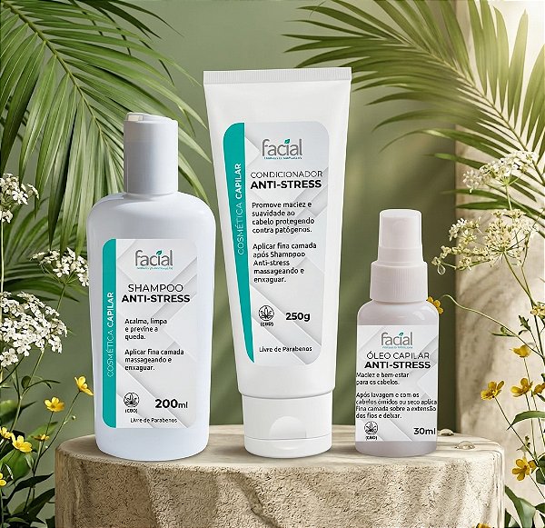 Combo Capilar Antistress - Shampoo, Condicionador e Óleo capilar