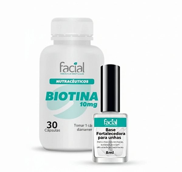 KIT SUPER UNHAS - BIOTINA + BASE FORTALECEDORA