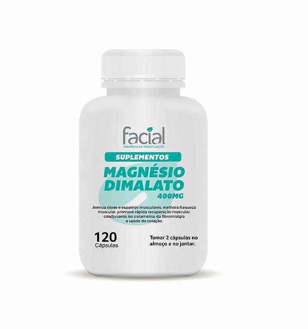 Magnésio Dimalato 400mg 120 cápsulas