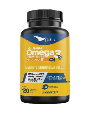 Supra Ômega 3 TG 18 EPA/12 DHA + Vitamina E – 120 Cápsulas