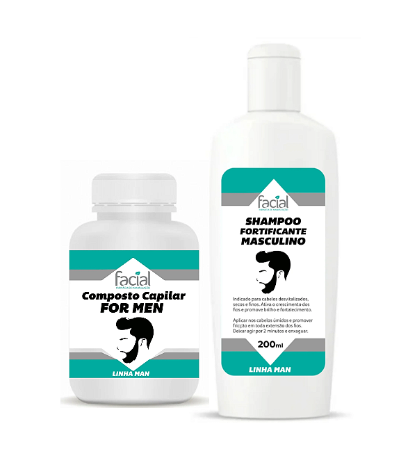 Combo capilar for MEN - Composto polivitamínico + Shampoo fortificante
