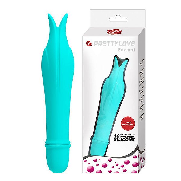 PRETTY LOVE EDWARD - Mini Vibrador Estimulador De Clitóris Com 10 Modos De Vibração - 14,3 X 2,8 CM | Cor: Azul