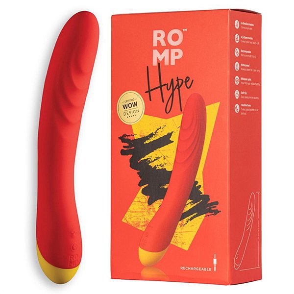 Vibrador de Ponto G Com Textura Anelar - ROMP HYPE VIBRATOR G-SPOT.