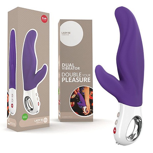 FUN FACTORY LADY BI - Vibrador Ponto G Recarregável em Silicone Estimulador de Clitóris e 6 Modos de Vibração Cor: Roxo