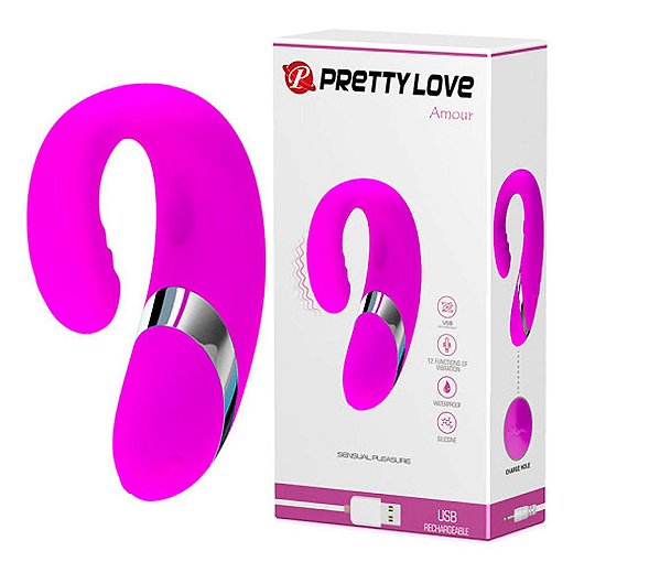 Pretty Love Amour - Vibrador Para Casal Recarregável Em Silicone Com 12 Modos De Vibração - 11 X 3,2 Cm | Cor: Roxo