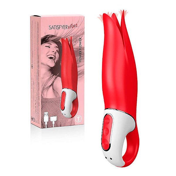 Vibrador Estimulador de Clitóris Com Ponta Tripla - SATISFYER VIBES POWER FLOWER.