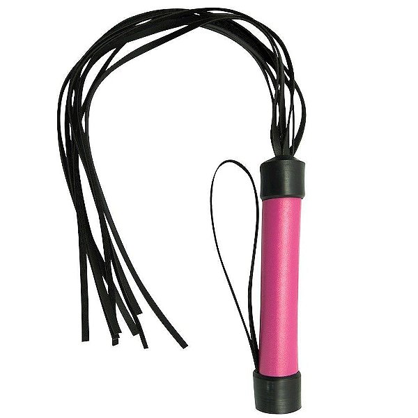 Chicote com 8 Tiras 40 CM PINK  - Dominatrixxx