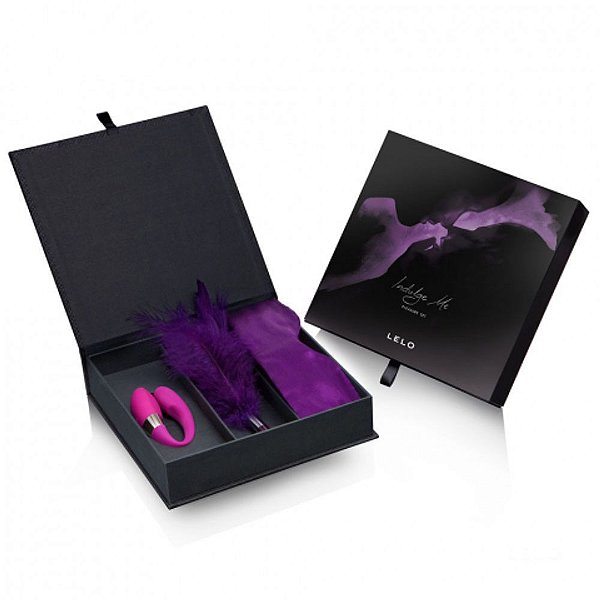 Lelo Indulge Me - Kit Sensual com Vibrador Para Casal Recarregável com 6 Modos de Vibrações, Venda em Seda e uma Pluma