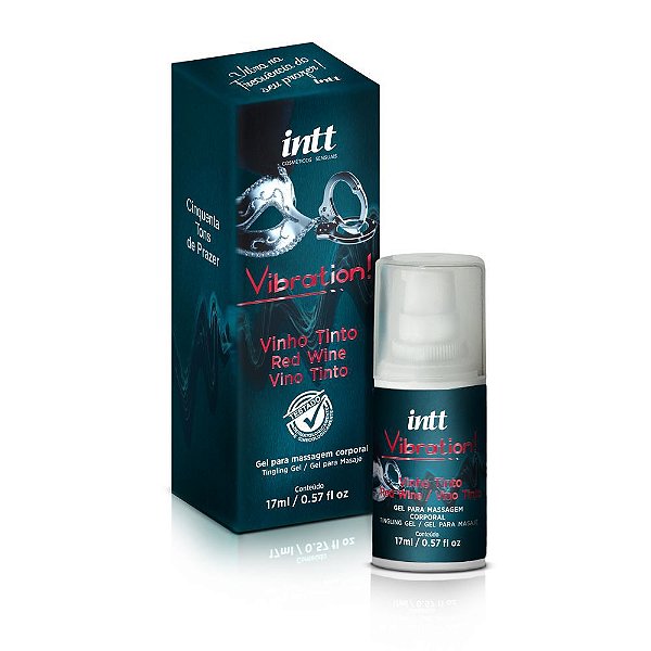 VIBRATION Gel Excitante Unissex Beijável Que Vibra Pulsa E Esquenta Vinho tinto 17 mL