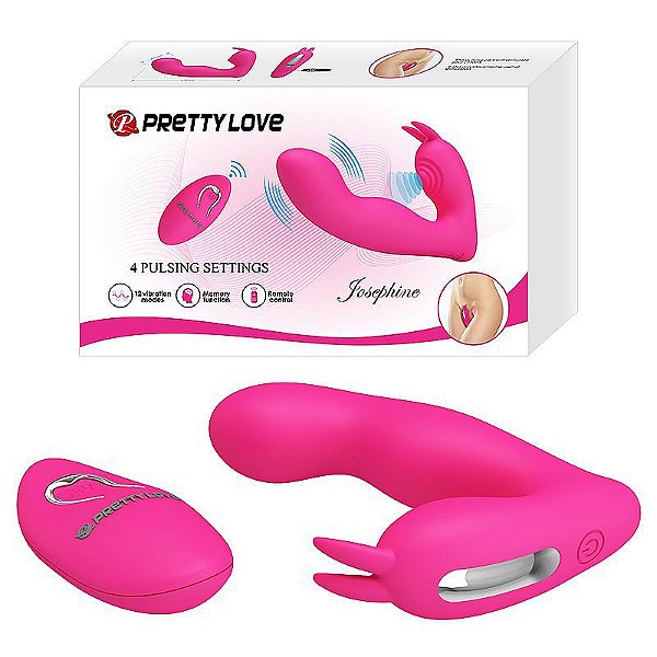 Vibrador 2 Em 1 Vibração E Pulsação E Controle Remoto PRETTY LOVE JOSEPHINE