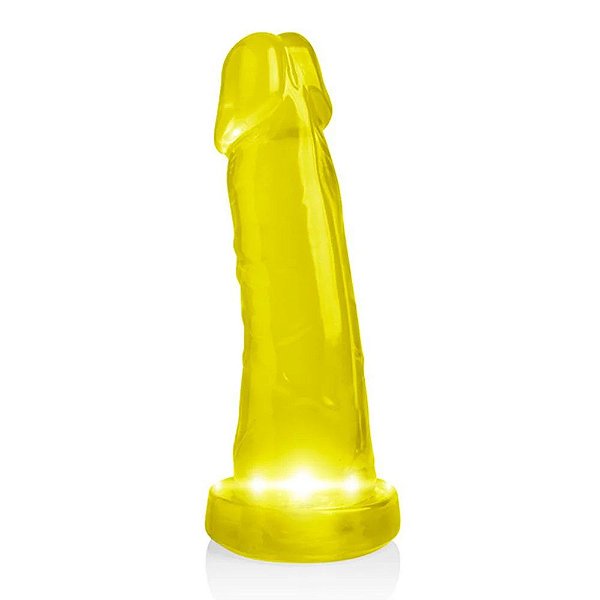 Pênis de Borracha Realístico Com Led  15 X 4 Cm Cor: Amarelo - Flasher