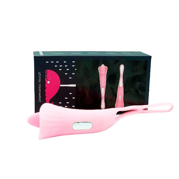 Youvibe - Vibrador Estimulador Com Língua Mágica 10 Modos De Vibrações Recarregável 19,7 X 4,4 Cm | Cor: Rosa Claro