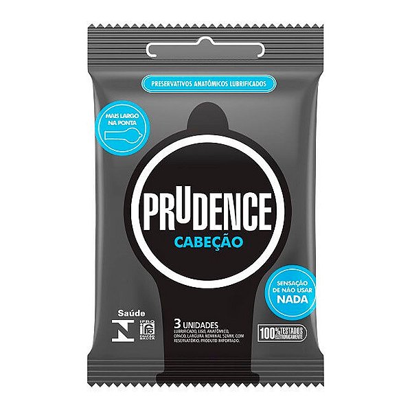 PRUDENCE CABEÇÃO - Preservativo Lubrificado com a Ponta Mais Larga