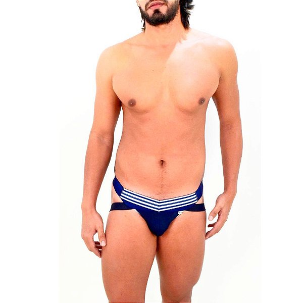 Cueca Jockstrap Tapa Sexo Com Detalhe De Listras - SD Clothing