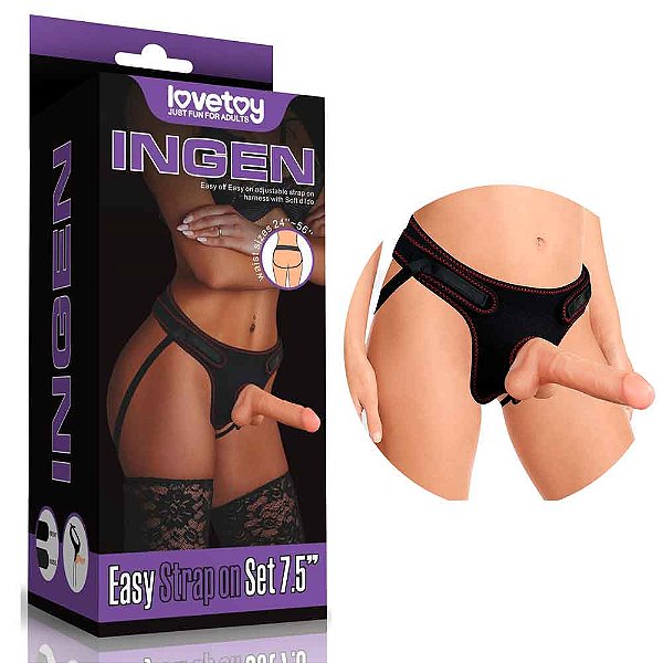 Cinta Peniana com Pênis Realístico 20 Cm -  Lovetoy Ingen