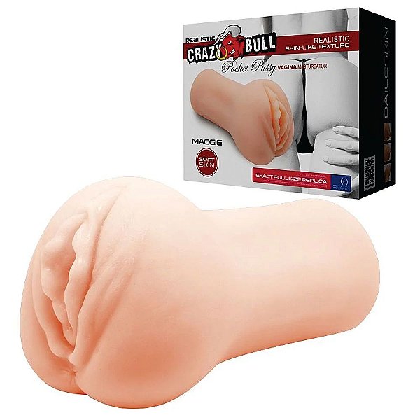 BAILE CRAZY BULL -  Masturbador Masculino Em Formato De Vagina Feito Em Cyberskin 15,2 X 8,5 Cm