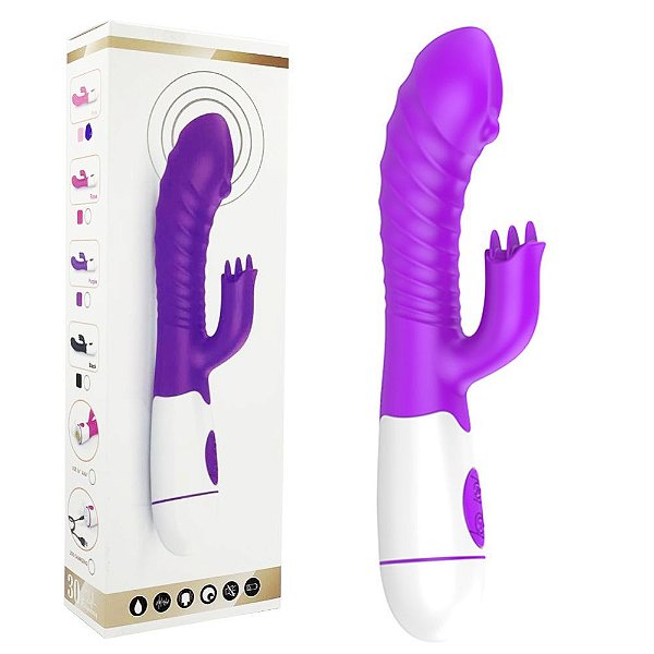 FEMALE VIBRATOR - Vibrador Estimulador Ponto G e Clitóris Recarregável Com 30 Modos de Vibração 19 X 3,4 Cm | Cor: Roxo