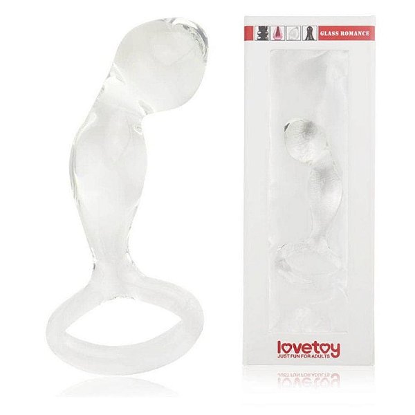 Massageador Próstata Vidro Com Alça Transparente  GLASS ROMANCE - LOVETOY