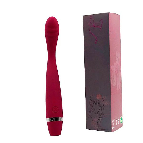 Vibrador Ponto G Recarregável Com Ponta Achatada Estimuladora E 10 Modos De Vibração - 18 X 2,5 Cm | Cor: Rosa