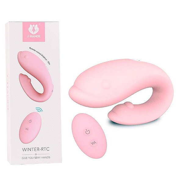 Vibrador Para Casal Golfinho E Controle Sem Fio S-HANDE WINTER-RTC