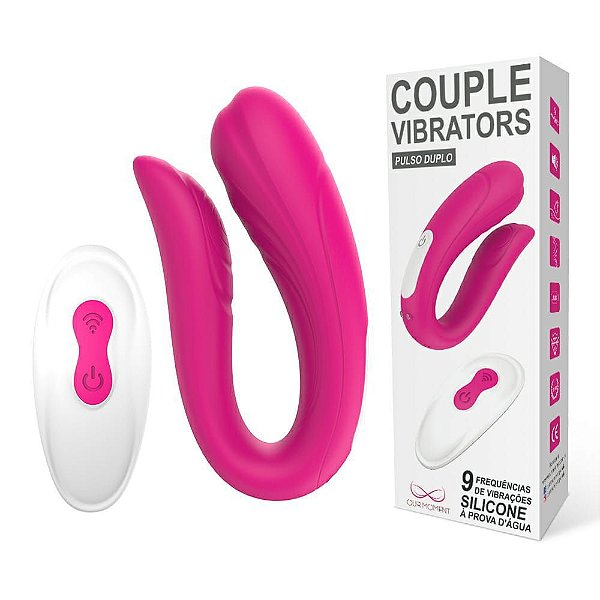 Vibrador Casal com Controle Remoto 9 Modos De Vibração Rosa - Our Moment Feliz 2