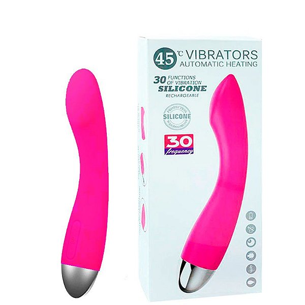 VIBRATORS AUTOMATIC HEATING - Vibrador Massageador em Silicone com 30 modos de Vibração - 20 X 3,5 CM | Cor: Rosa