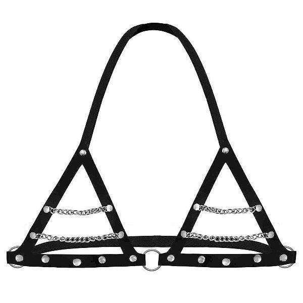 Top Aberto Formato Triângulo Detalhe Corrente BDSM -  Dominatrixxx