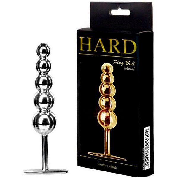 Plug Anal Ball 5 Esferas Metal Preto Escalonado - HARD