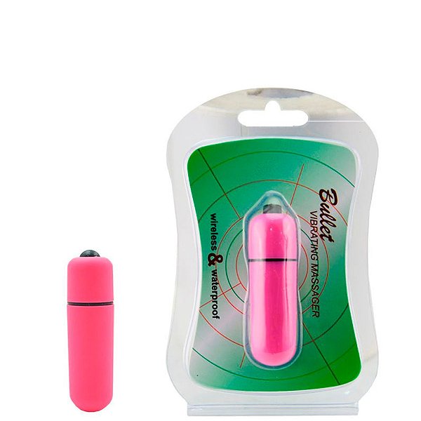 BULLET VIBRATING MASSAGER - Cápsula Vibratória com Única Vibração e Resistente À Água - 5,5 X 1,5 CM | COR: ROSA