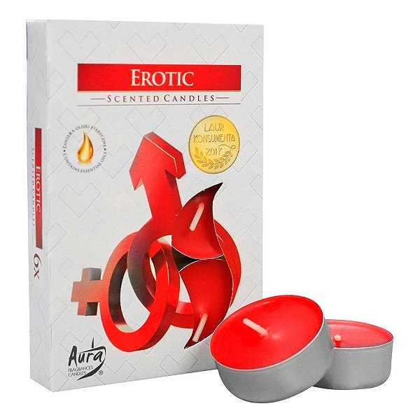 Velas Aromáticas em Cera com 6 Unidades Erotic - AURA BISPOL SCENTED CANDLES