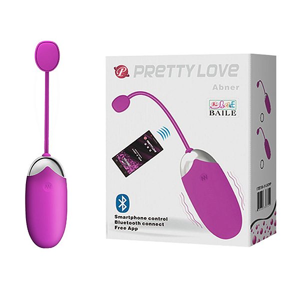 Pretty Love Abner - Cápsula Vibratória Recarregável E 15 Modos de Vibração Bluetooth e Resistente à Água 7 x 3,5 cm | Roxo
