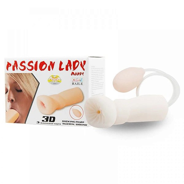 Passion Lady Mandy - Masturbador Masculino Para Sexo Anal Com Sucção E Saliências Internas | Cor: Clara