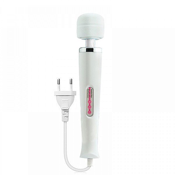 Vibrador Varinha Mágica Bivolt Branco 10 Modos vibração Forte Clitoriano - Magic Wand