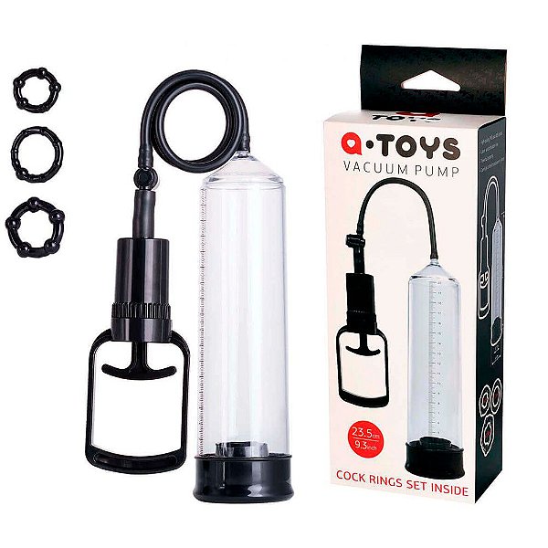 Q-TOYS VACUUM PUMP - Bomba Peniana Manual com Manopla - 22 X 6,1 CM