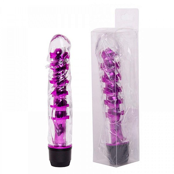 Vibrador Personal com Capa Peniana de Silicone com Textura Massageadora - 14,5 x 3,5 cm | Cor: Roxo