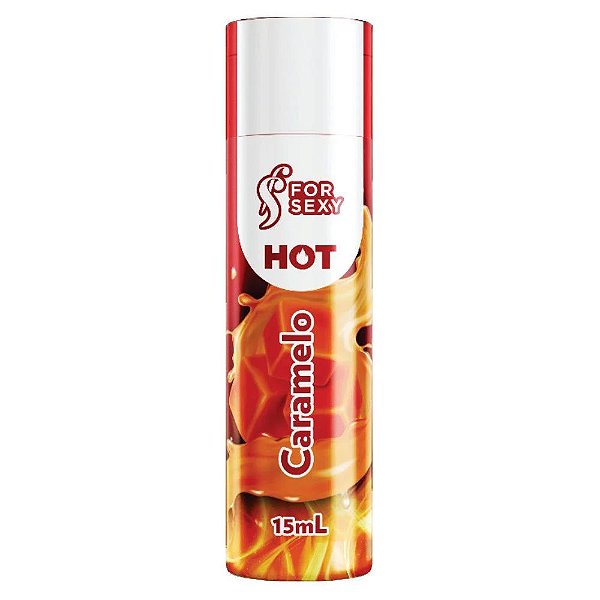 Gel Para Massagem Comestível Sensação HOT Caramelo 15mL - FOR SEXY