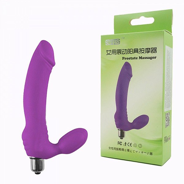 Vibrador Penetrador Strapless Duplo com Glande Pentração simultânea