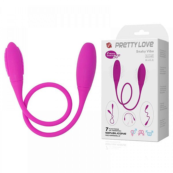 Vibrador Casal Duplo 7 Modos Vibração - Pretty Love Snaky Vibe