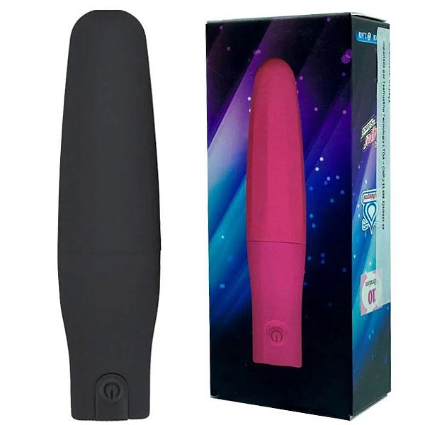 Cápsula Vibratória Recarregável Com 10 Modos De Vibração 10,2 X 2,6 Cm | Cor: Preto