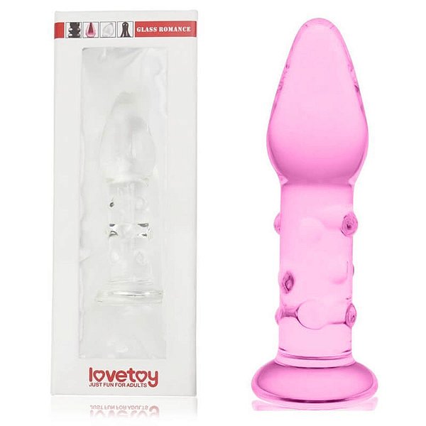 Plug Anal Em Vidro Cônico Rosa - Lovetoy Glass Romance