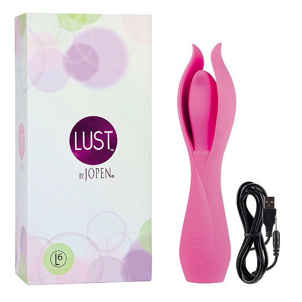 Lust by Jopen L6 - Vibrador Estimulador de Clítoris e Períneo Em Forma de Pétalas, Penetrador e 10 Modos de Vibração