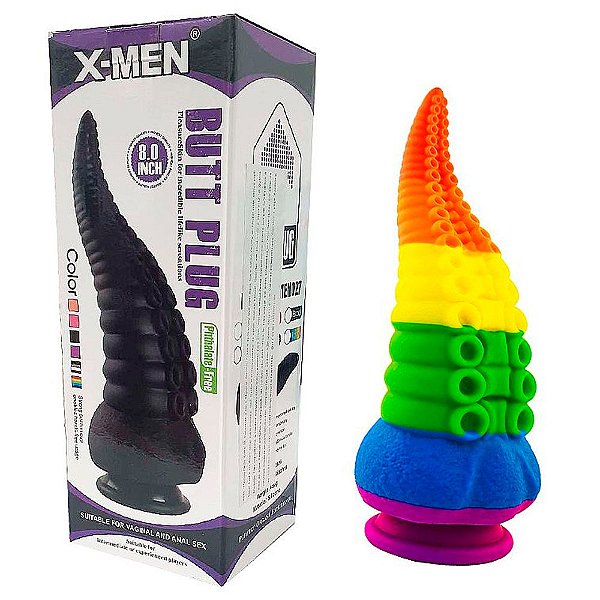 X-MEN BUTT PLUG - Plug Em Formato de Tentáculo Com Ventosa - 23 X 8 Cm | Cor: Colorido