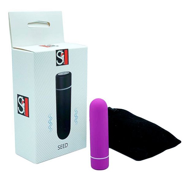 Capsula Vibratória Recarregável Silicone a Prova De Agua e 9 Modos Vibrações 7 x 1,8 cm Roxo Seed S-Hande